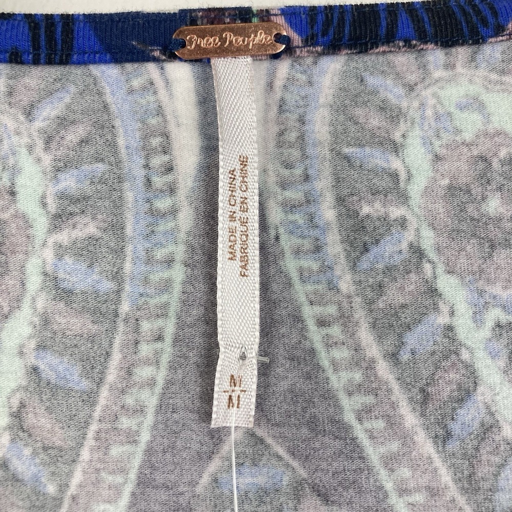 Free People NWT Pick A Place Long Sleeve Bodysuit Blue Combo Paisley Boho sz M - Picture 4 of 13